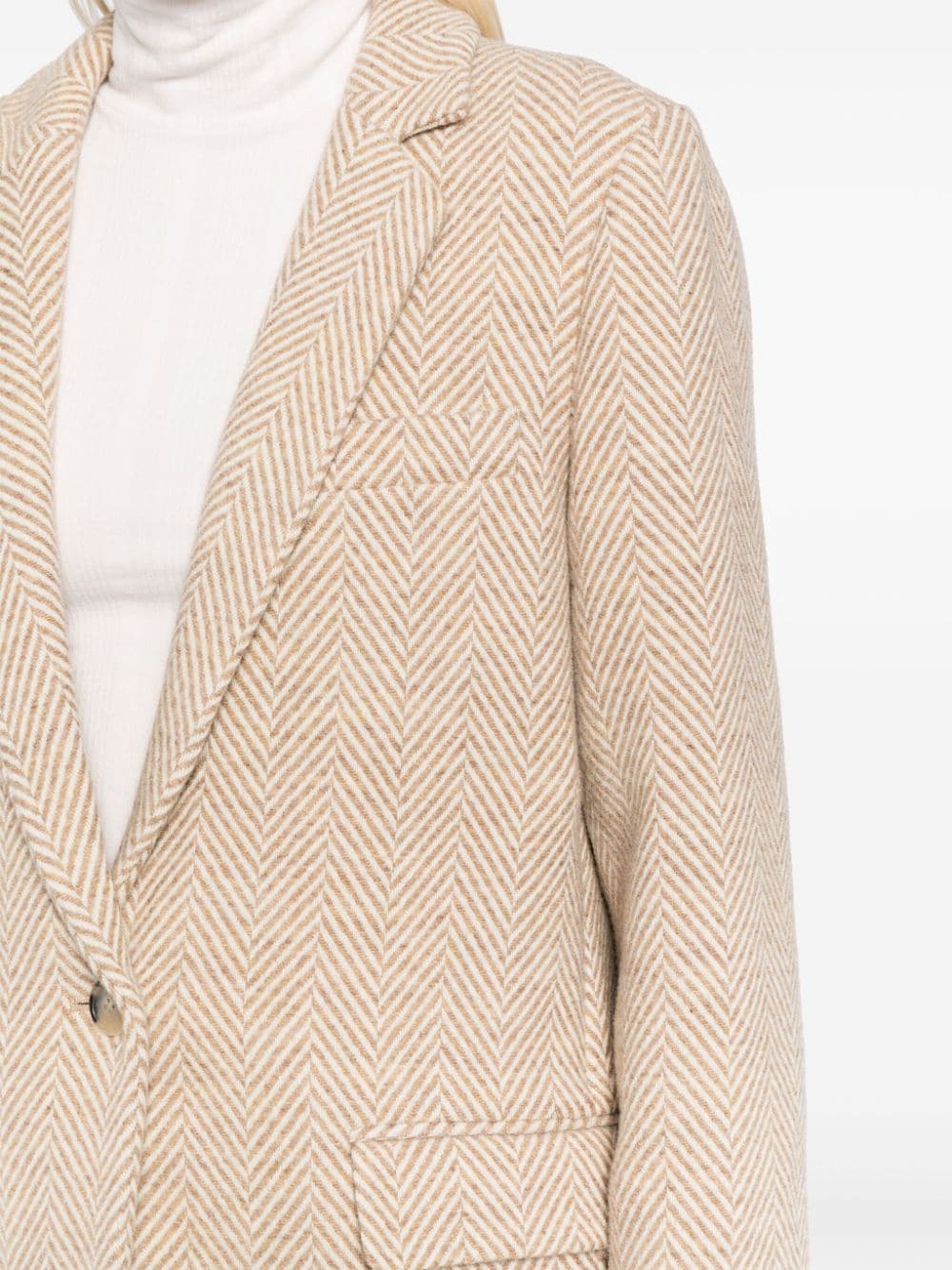 Shop Marant Etoile Charlyne Herringbone Wool Blazer In Toffee 50tf