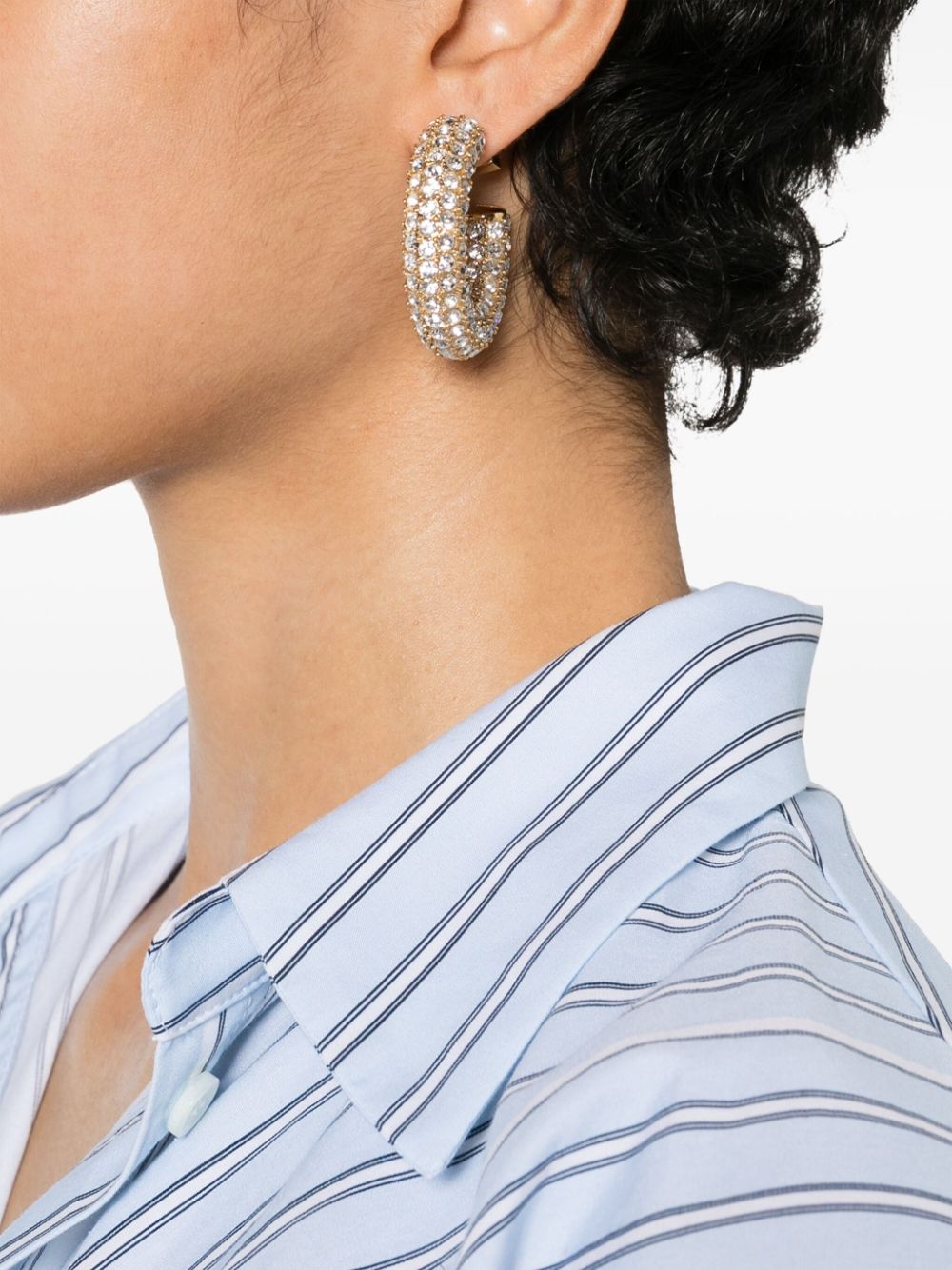 Image 2 of Jacquemus Les Créoles Strass hoop earrings