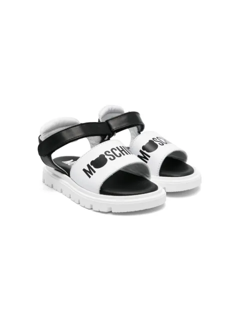 Moschino Kids logo-print leather sandals
