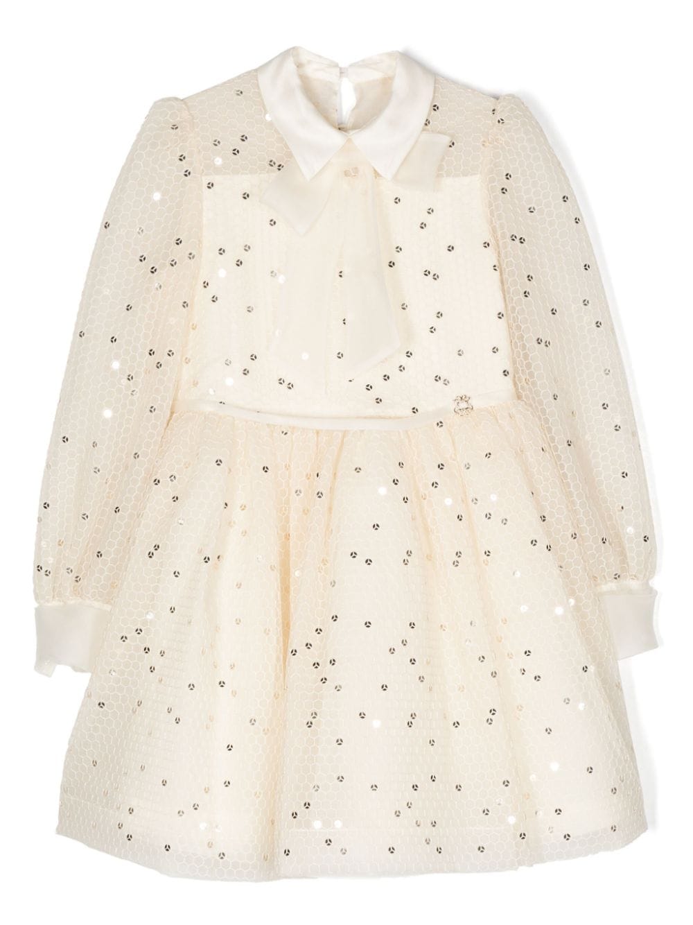 Elie Saab Junior Kids' Sequin-embellished Tulle Dress In Neutrals