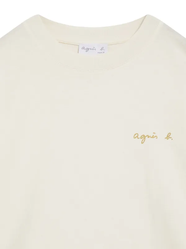 Agnès b. logo-print Cotton T-shirt | Neutrals | FARFETCH ZA