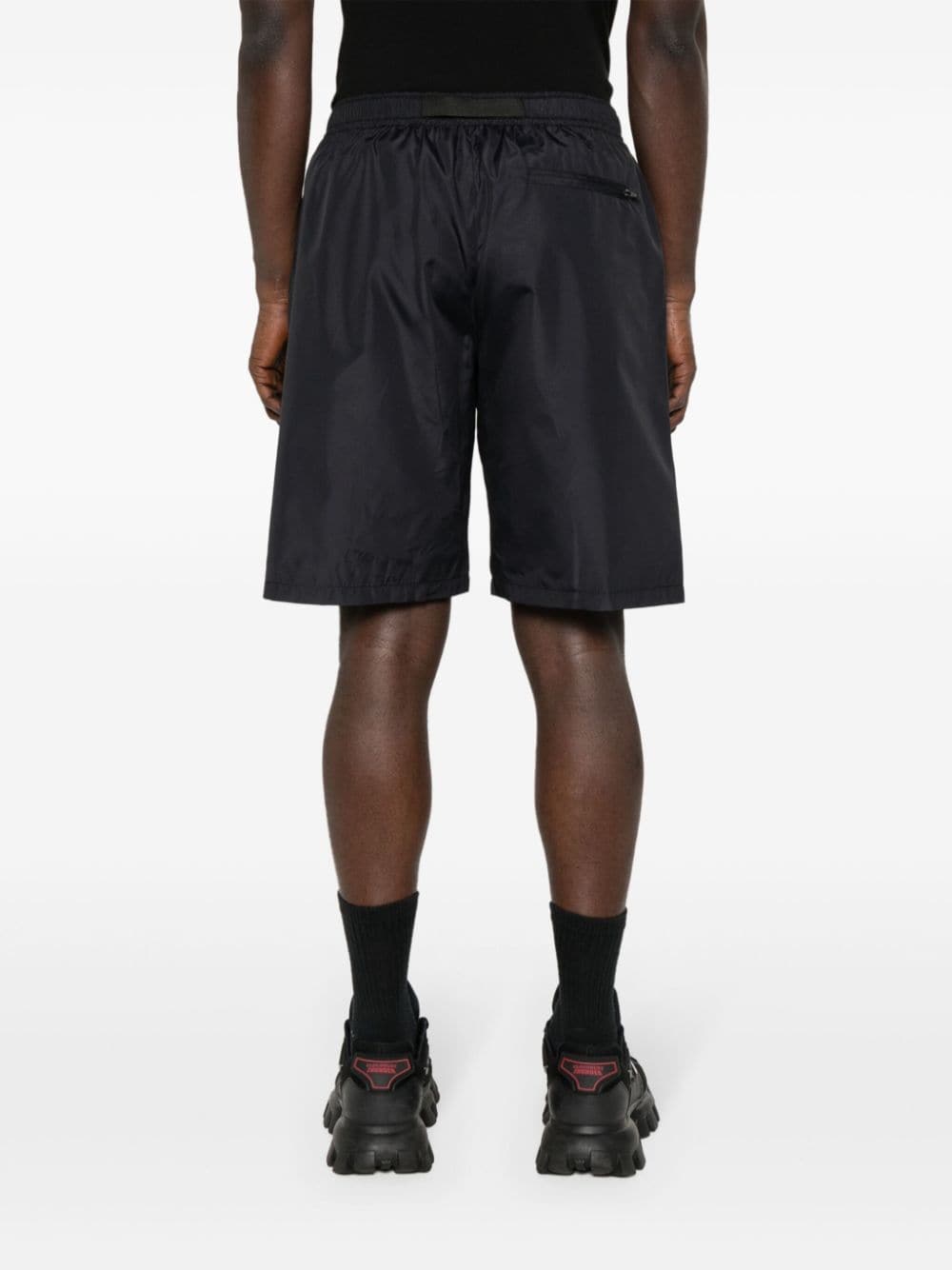 Shop Vision Of Super Flame-print Cargo Shorts In Black