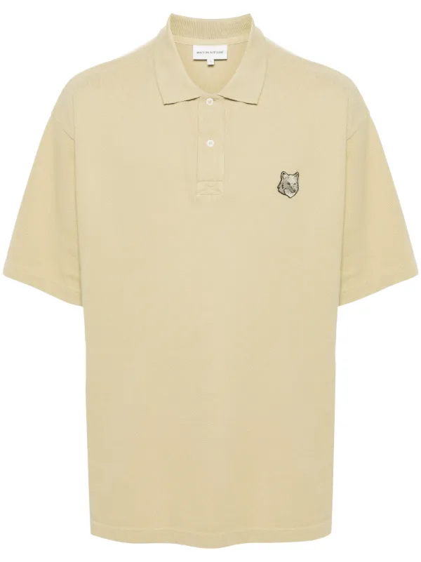 Maison Kitsuné Bold Fox Head Cotton Polo Shirt Green