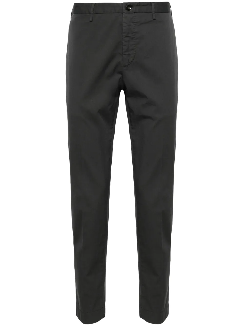 Incotex Mid-rise Twill Chino Trousers In Grey