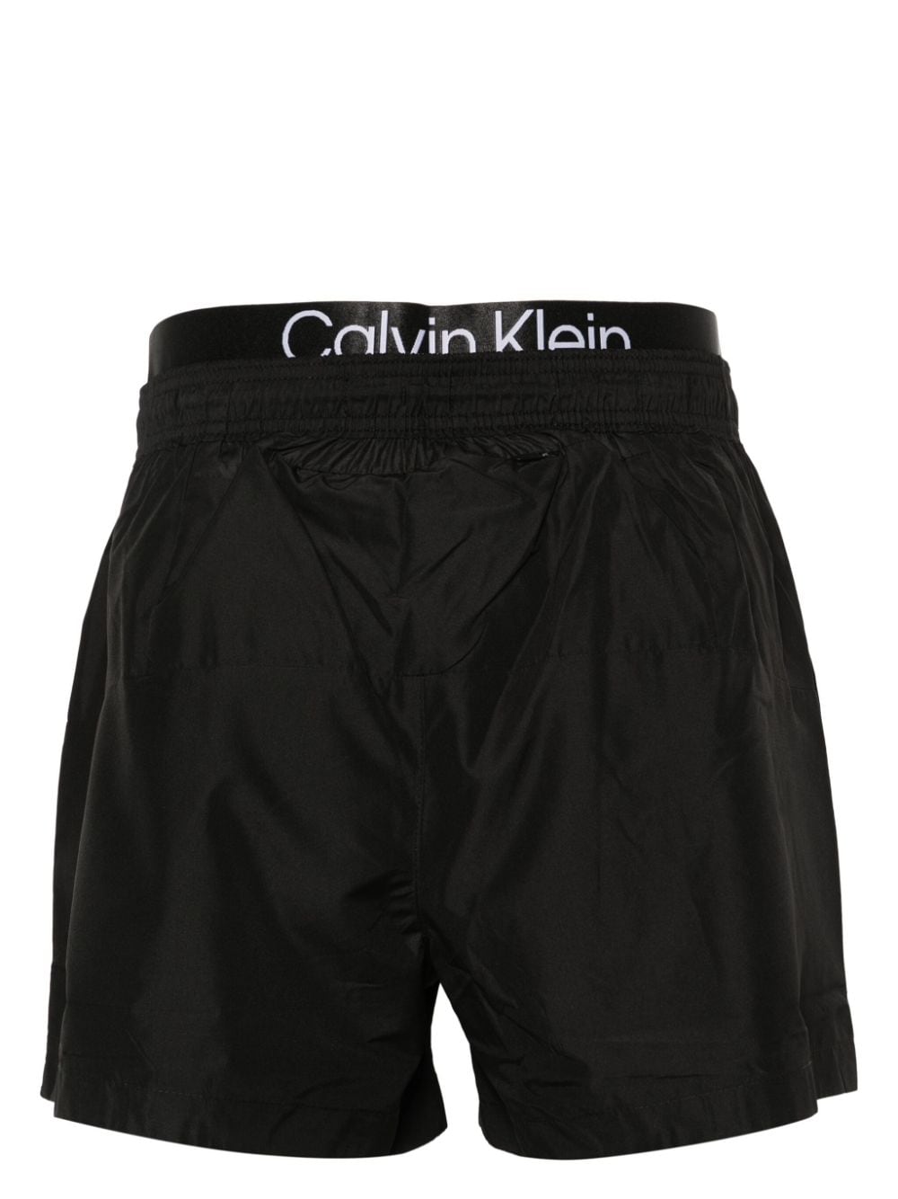 Calvin Klein double-waistband swim shorts - Zwart