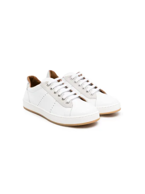 Eleventy Kids perforated-detailing leather sneakers