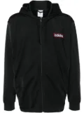 adidas logo-embroidered zipped hoodie - Black