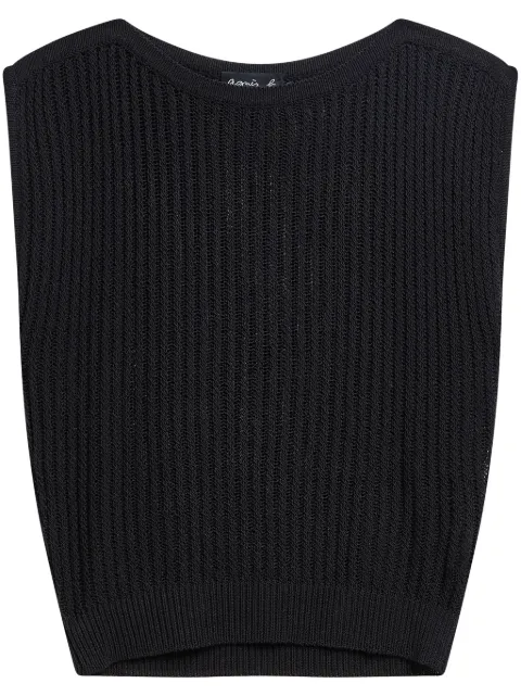 agnès b.  semi-sheer ribbed knit top