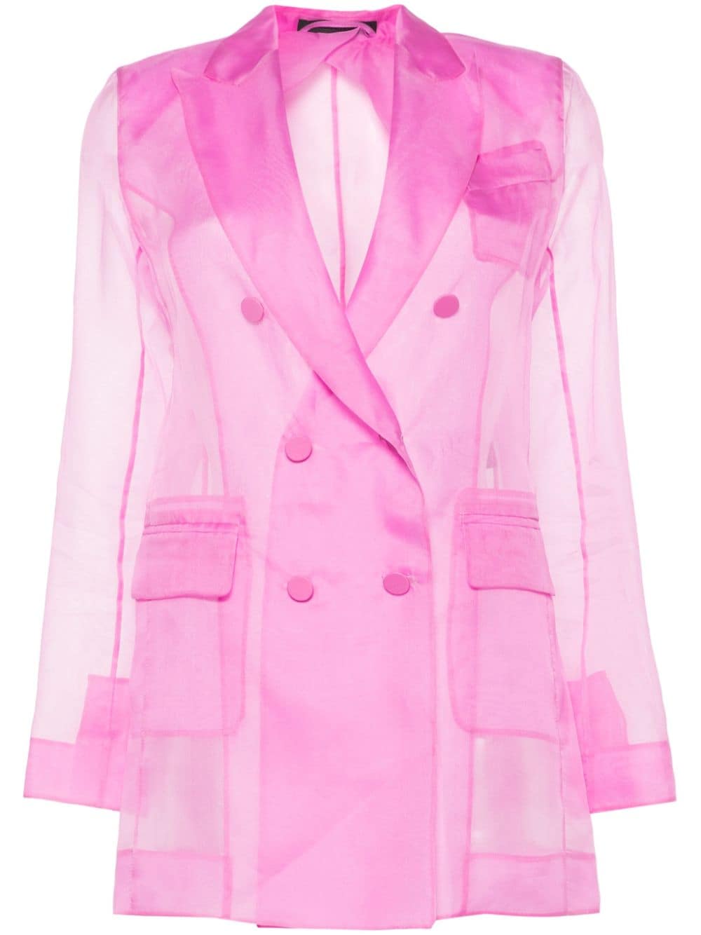 Max Mara Negrar silk double-breasted blazer - Pink