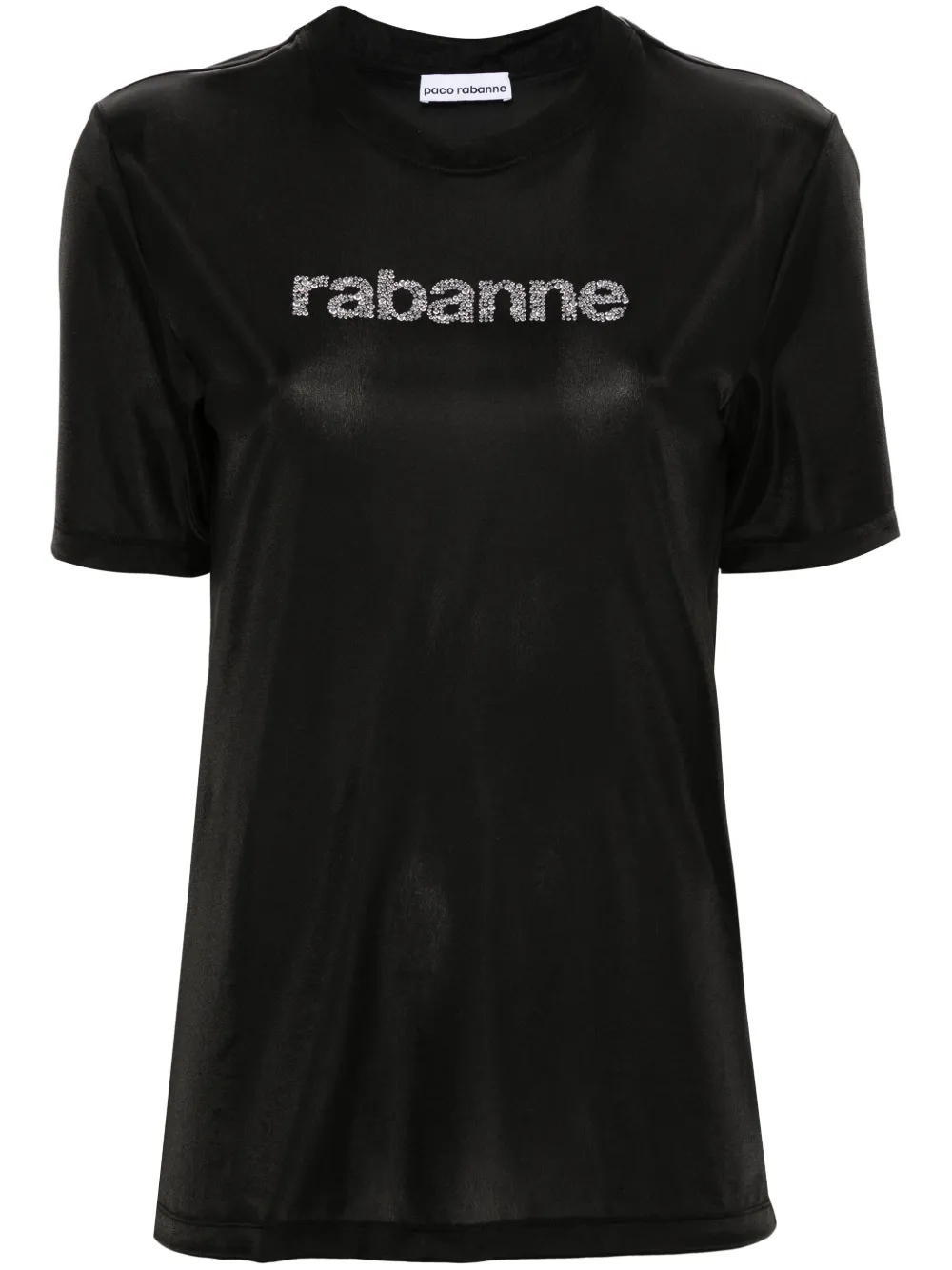 Shop Rabanne Logo-embellished Jersey T-shirt In Black