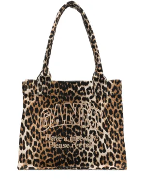 トートバッグ Ganni Easy Medium Shopper Bag - Ganni - Raffia - Brown Seal Brown Brown Medium Raffia Tote | GANNI US