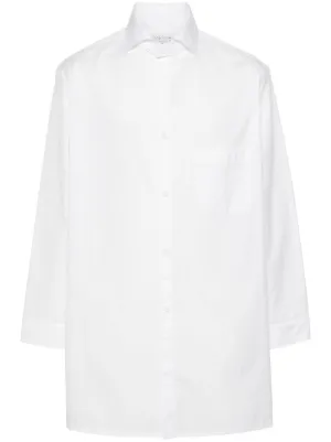 Yohji Yamamoto Asymmetric long-sleeve Shirt | White | FARFETCH JO