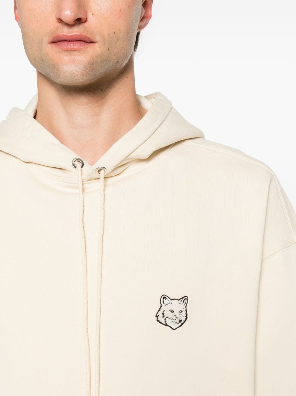 Shop Maison Kitsuné Bold Fox Head Cotton Hoodie In Neutrals