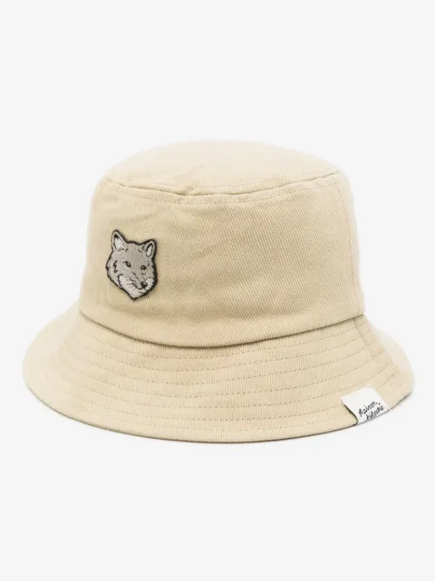 Maison Kitsuné Fox-motif cotton bucket hat