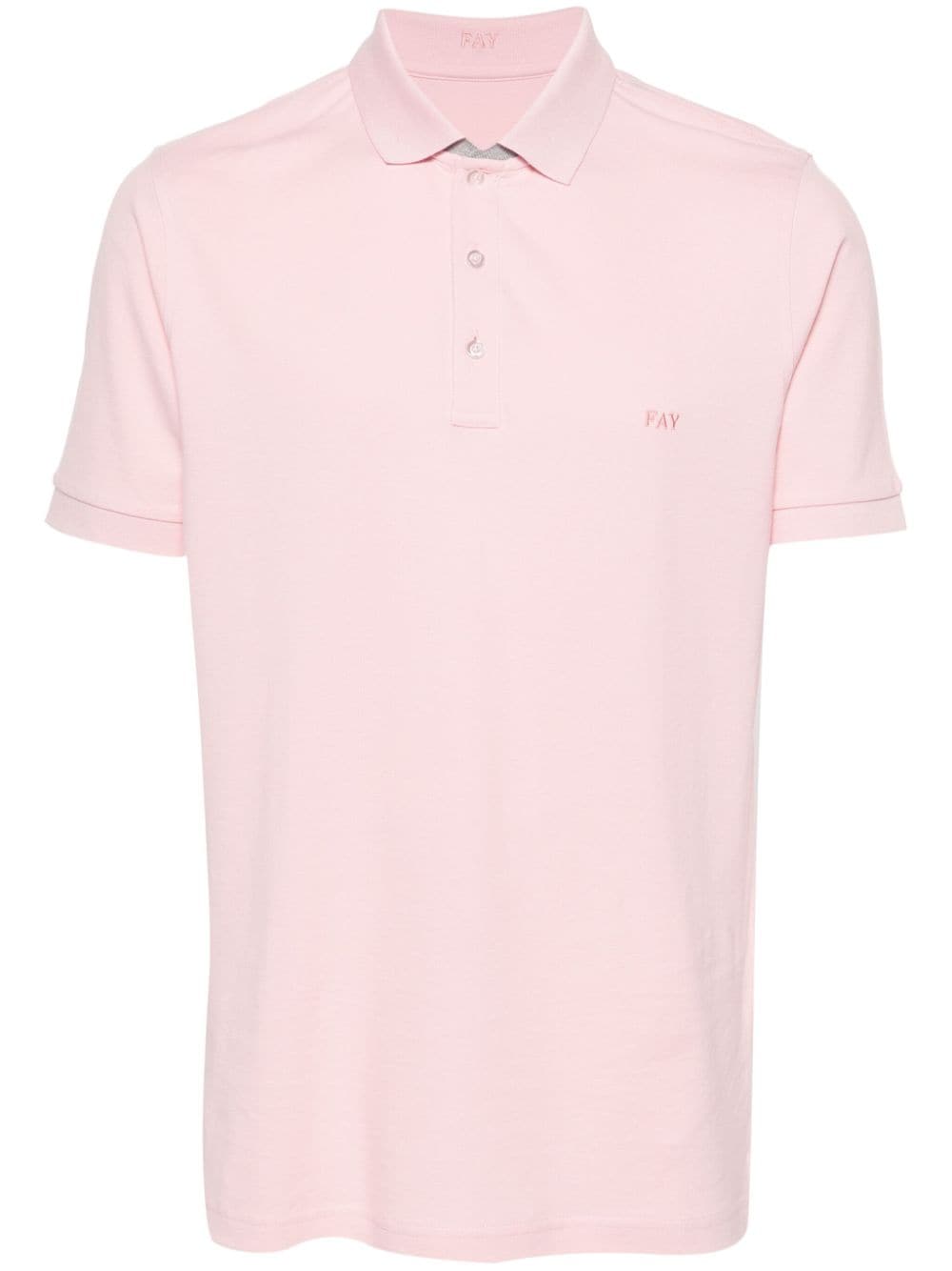 Fay Logo-embroidered Polo Shirt In Rosa