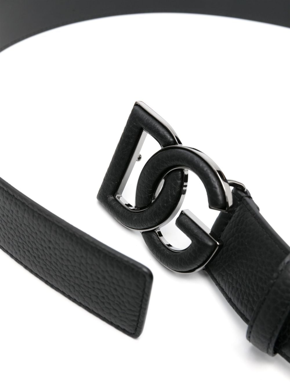 Shop Dolce & Gabbana Logo-buckle Leather Belt In Black