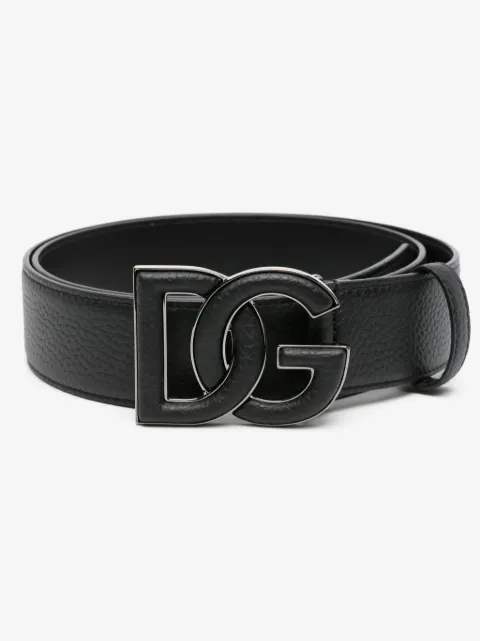 Dolce & Gabbana deerskin-print calfskin belt with logo print