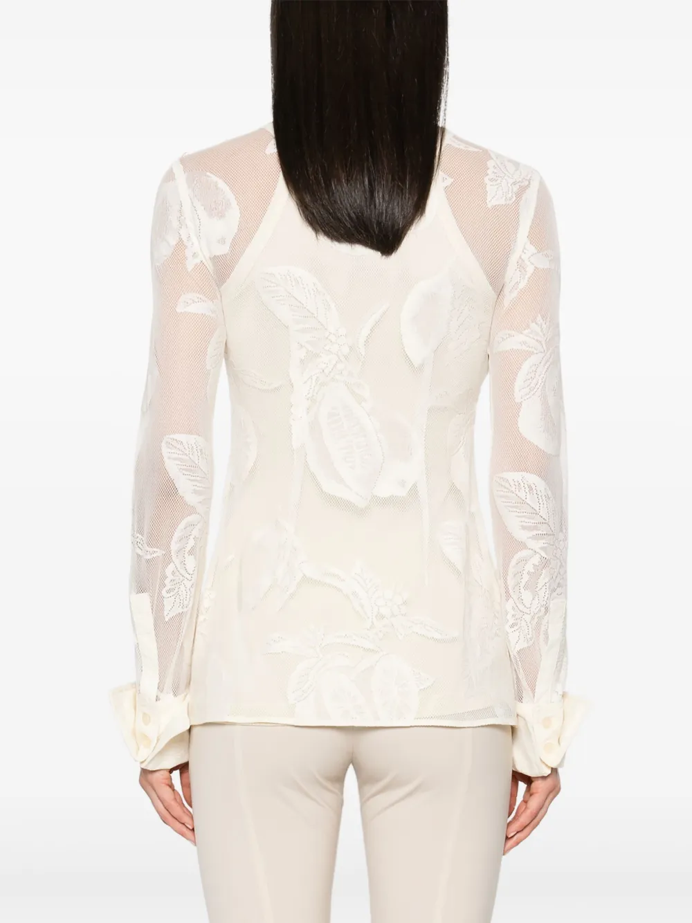 Sportmax Asti Mesh Shirt In Neutrals