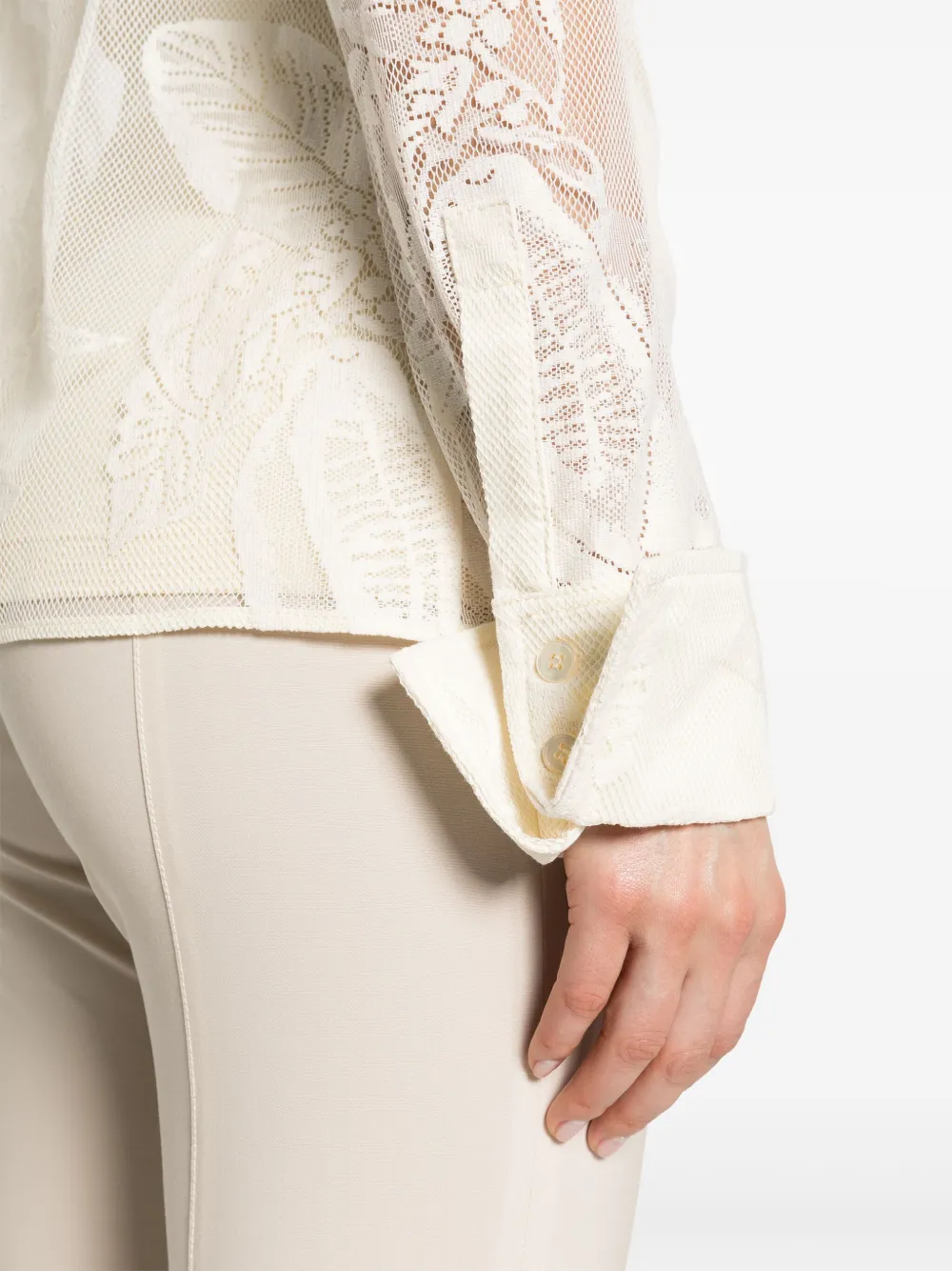 Sportmax Asti Mesh Shirt In Neutrals