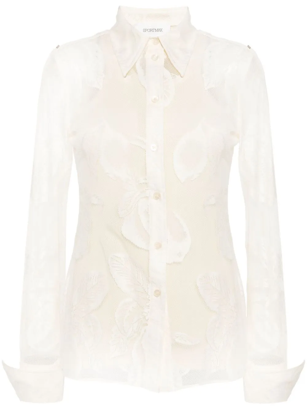 Sportmax Asti Mesh Shirt In Neutrals