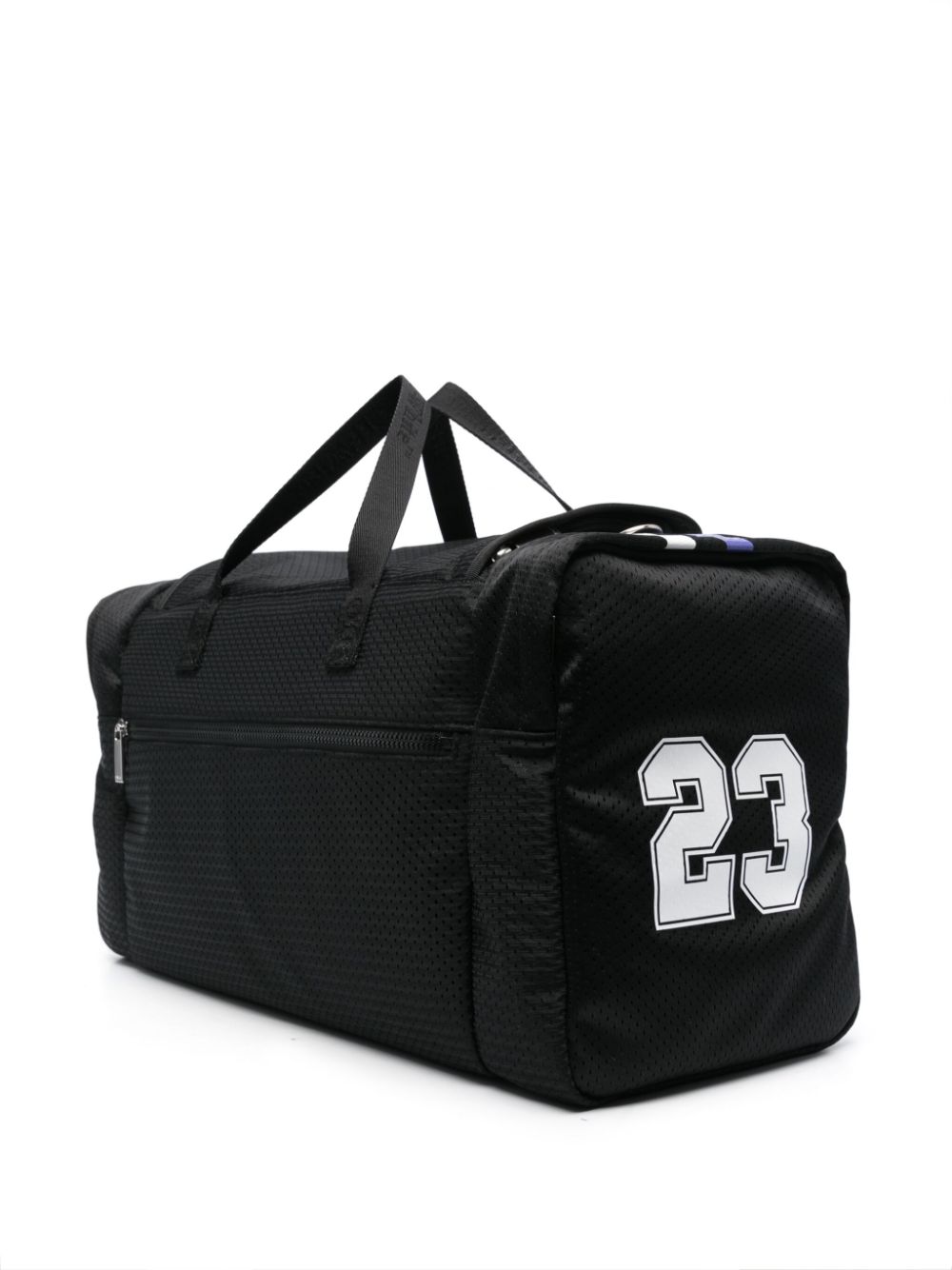 Shop Off-white Logo-print Mesh Holdall In Black