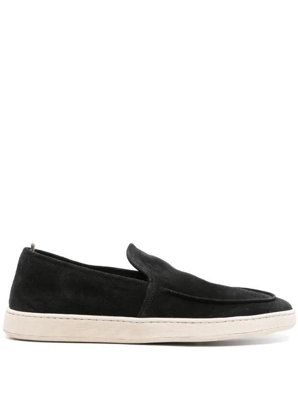 Officine Creative slip-on Suede Sneakers | Black | FARFETCH