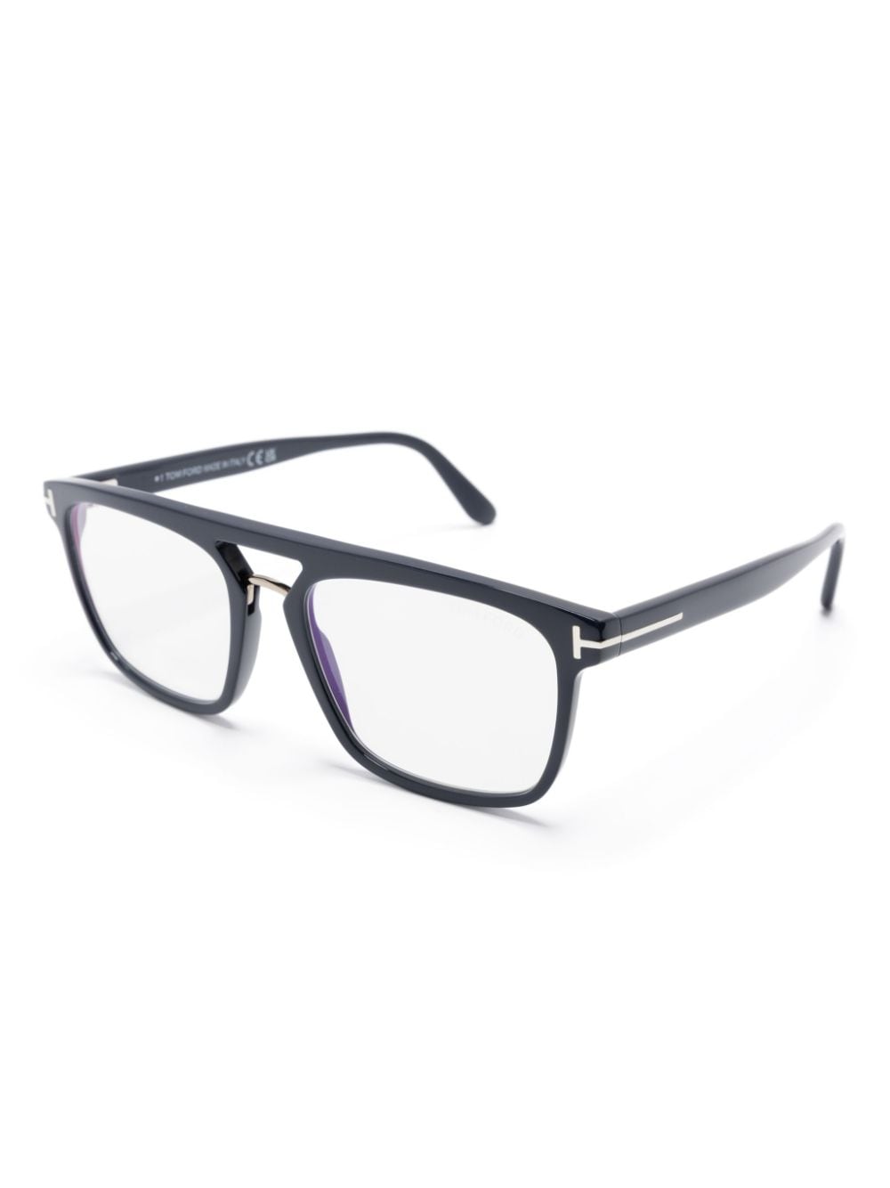 Shop Tom Ford Rectangle-frame Glasses In Blue