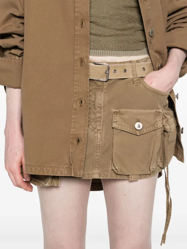 The Attico Fay Denim Cargo Miniskirt | Neutrals | FARFETCH