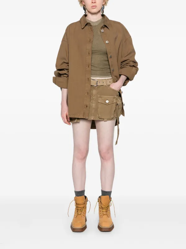 The Attico Fay Denim Cargo Miniskirt | Neutrals | FARFETCH
