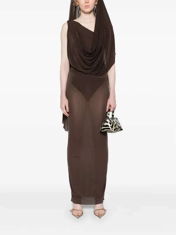the attico brown dress The Attico Jersey Dress in Dark Brown main image 0