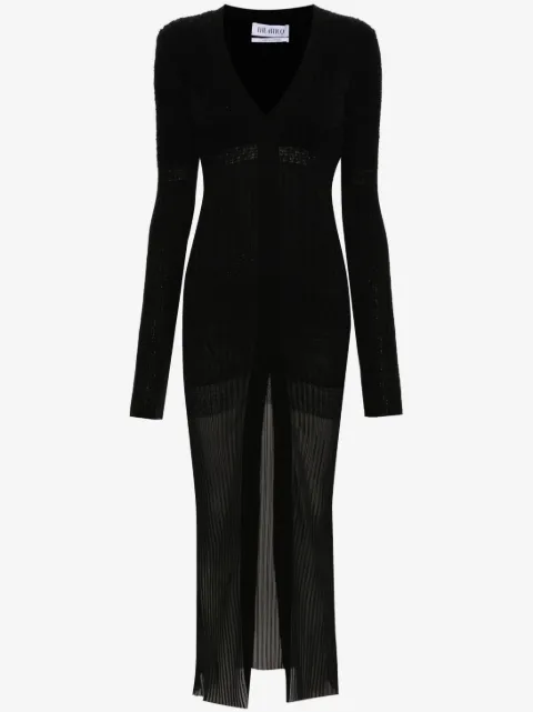 The Attico V-neck ribbed midi dress