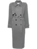 The Attico shoulder-pads canvas trench coat - Grey