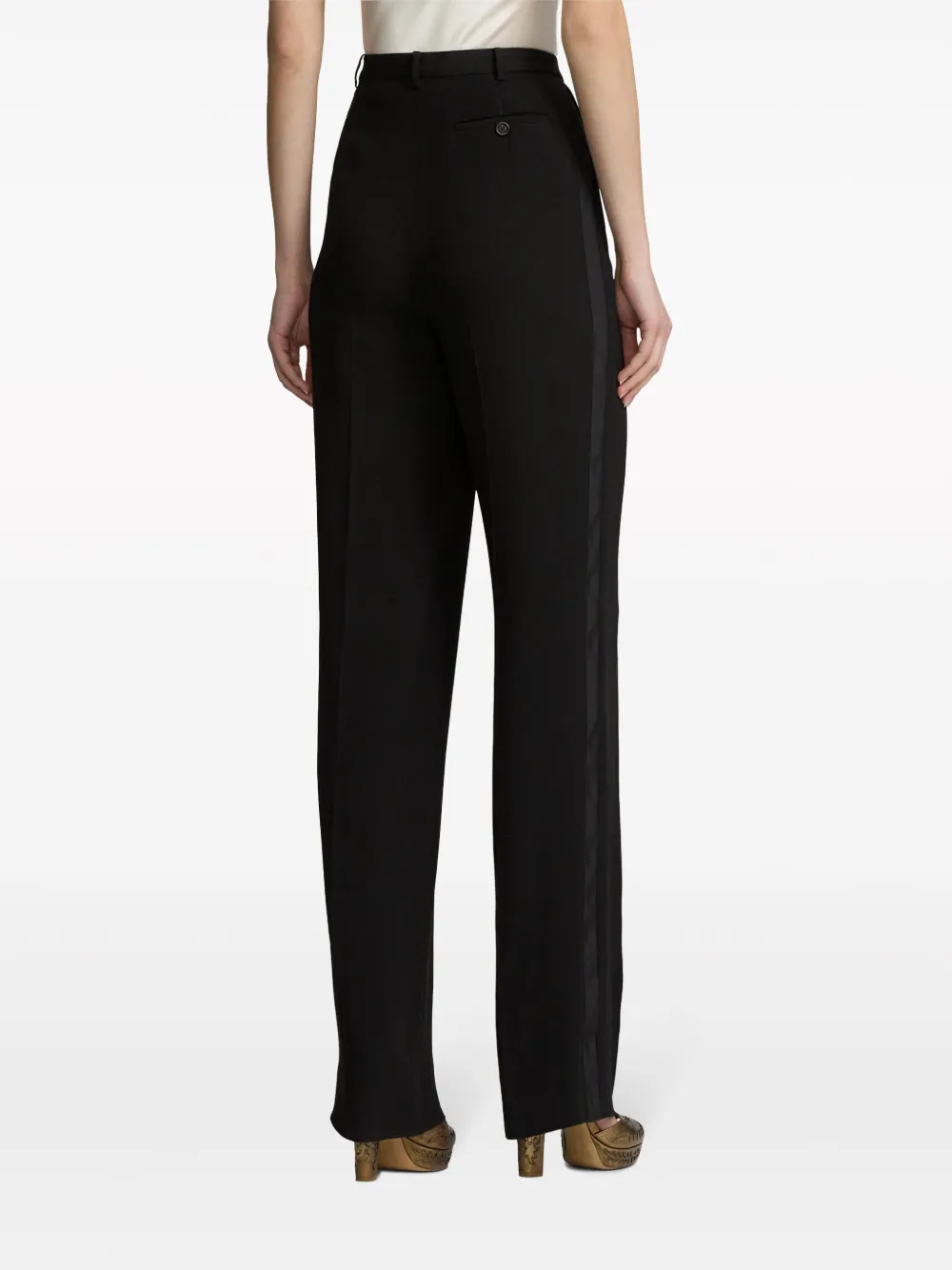 Ralph Lauren Acklie Tailored Wool Trousers In Black