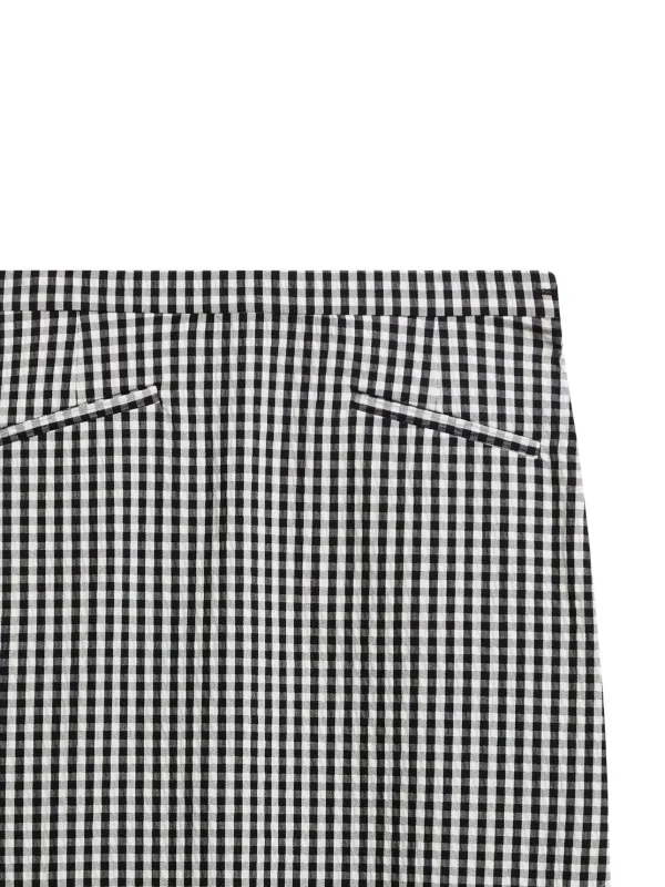agnes b. gingham cotton blend midi skirt women Polyester Cotton Viscose Elastane Polyamide 36 Black