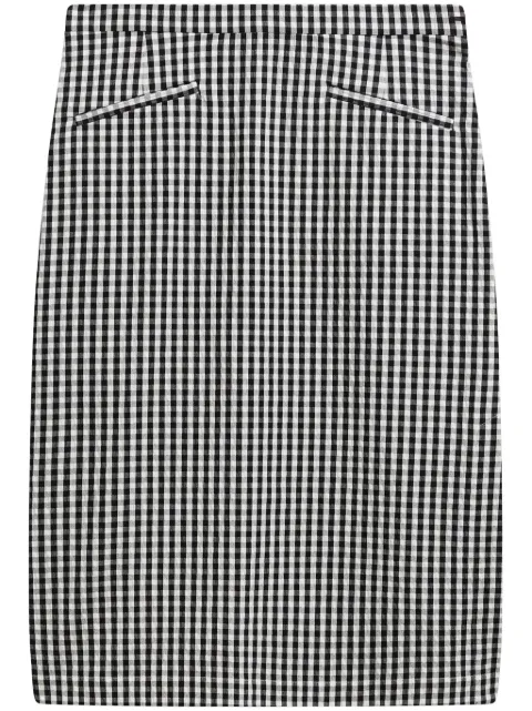 agnès b.  gingham cotton-blend midi skirt