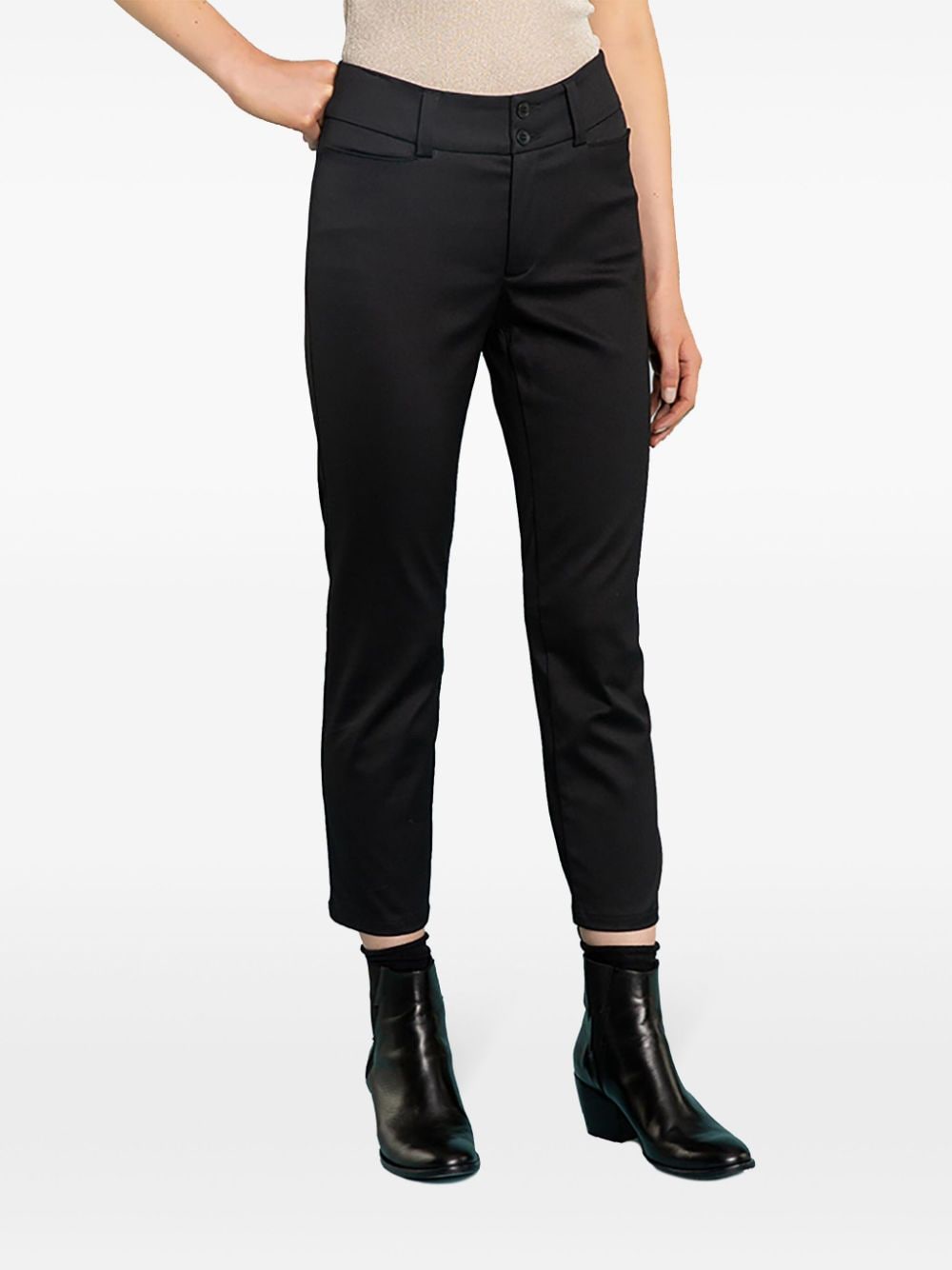 Shop Agnès B. Neo Satin Capri Trousers In 黑色