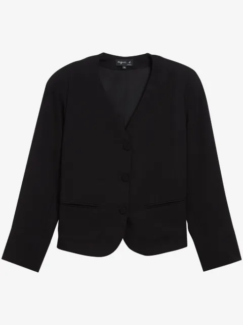 agnès b.  collarless button-up jacket