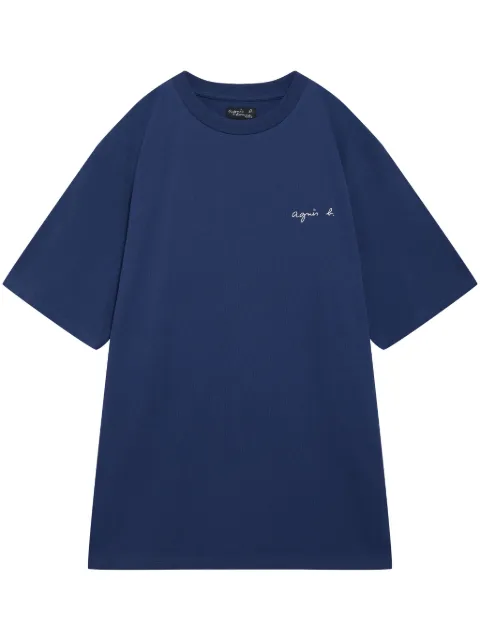 agnès b.  logo-embroidered cotton T-shirt 