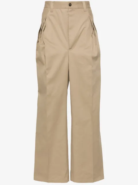Maison Margiela four-stitch pintuck straight trousers