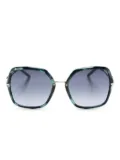 Carolina Herrera geometric-frame sunglasses - Green
