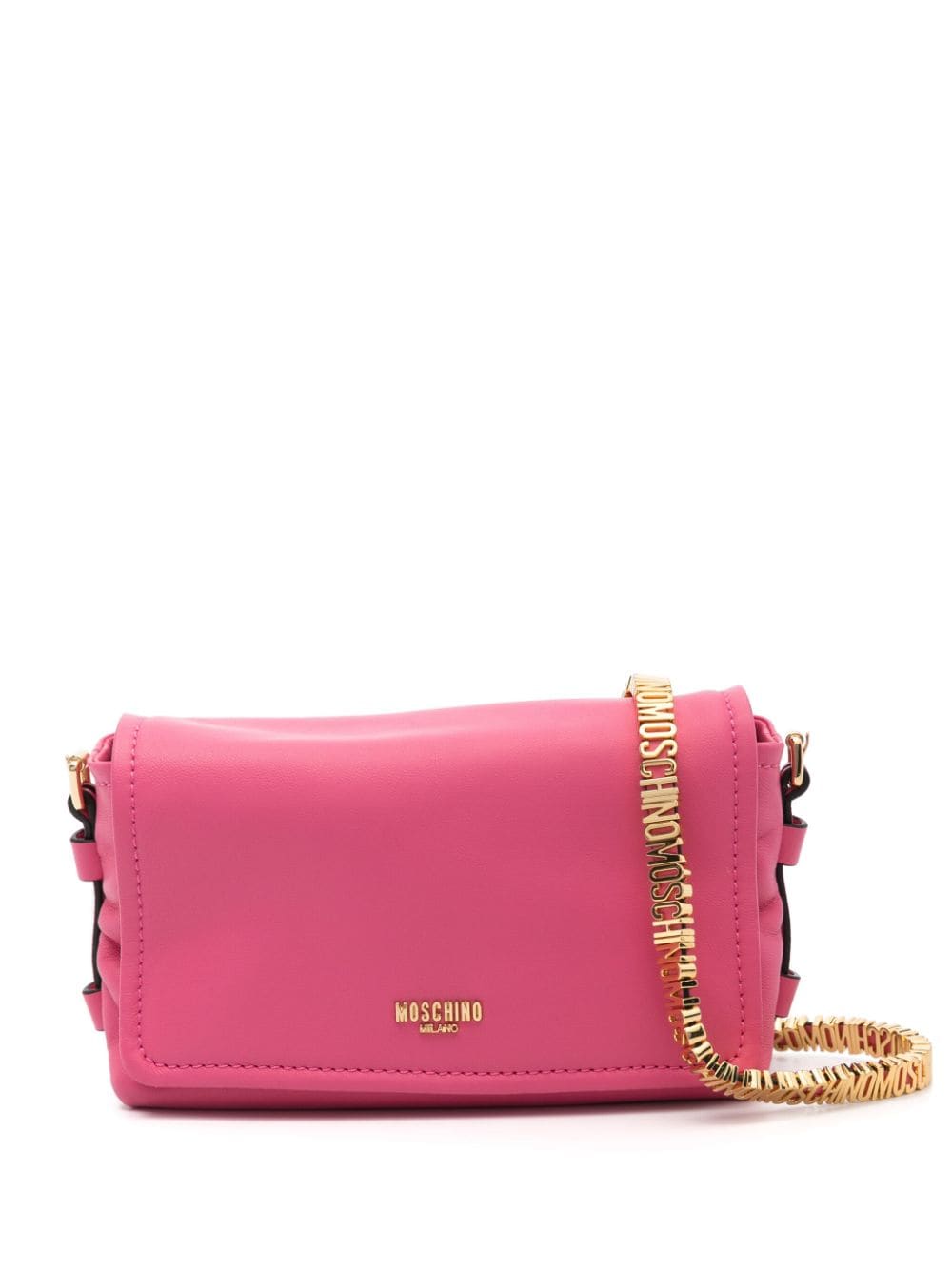 Moschino Logo字母斜挎包 In Pink