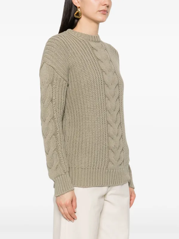 Max Mara Chunky Cable Knit Jumper Green FARFETCH AE