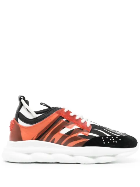 Versace Kids Chain Reaction zebra-print sneakers