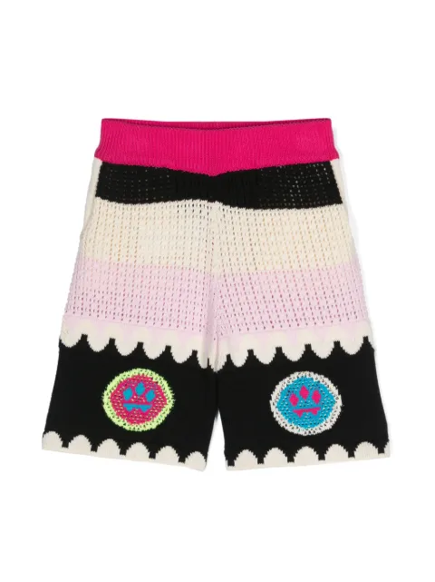Barrow kids logo-jacquard knitted shorts