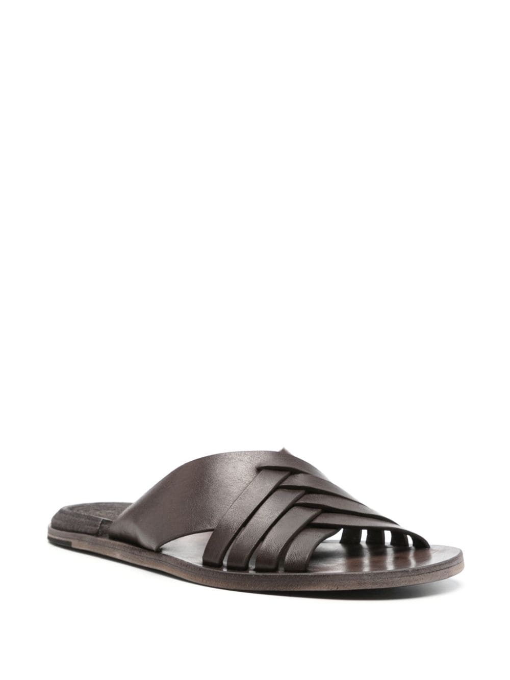 Shop Officine Creative Contraire Leather Sandals In Brown