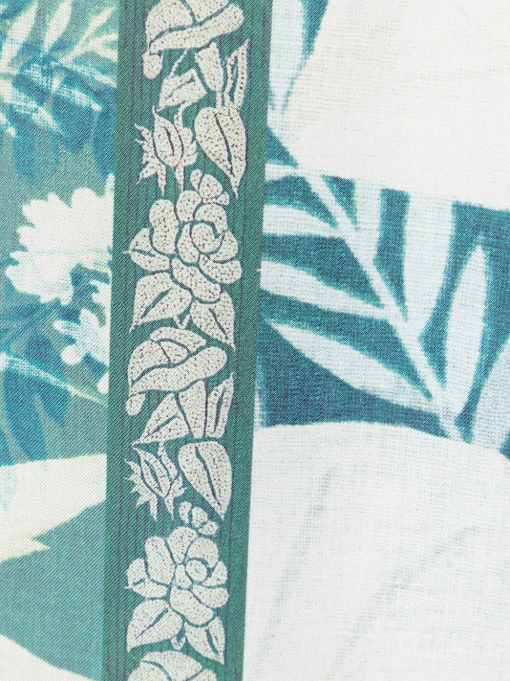 Shop Pierre-louis Mascia Aloesta Floral-print Silk Scarf In Green