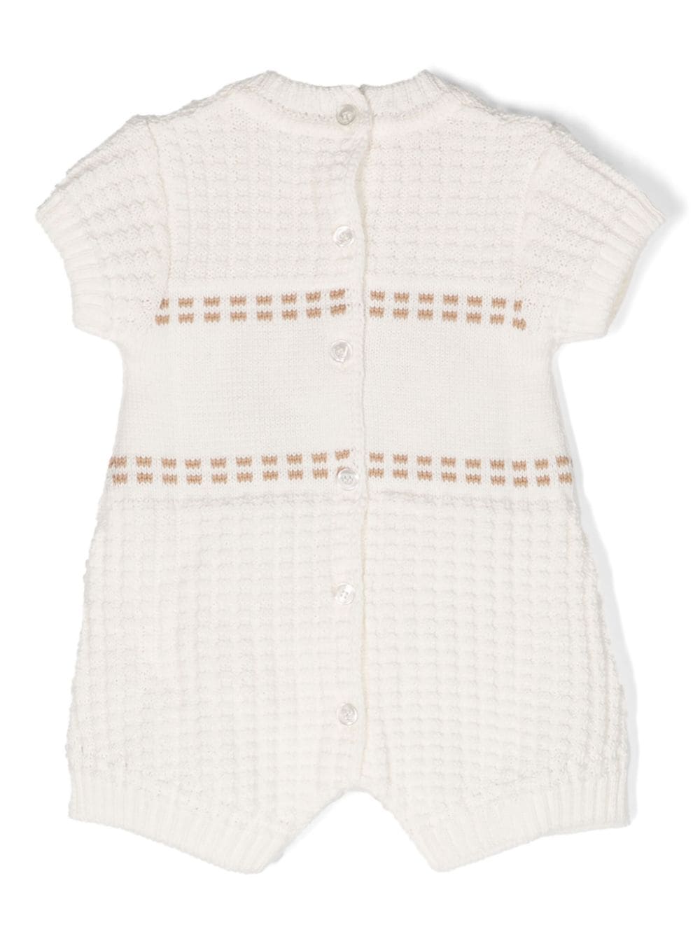 Elisabetta Franchi La Mia Bambina Romper met logo-jacquard - Beige