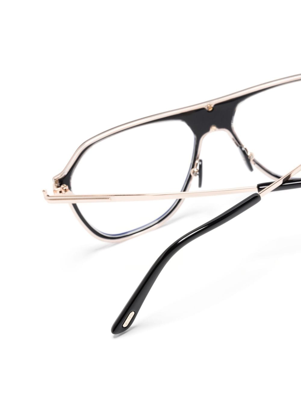 Shop Tom Ford Pilot-frame Glasses In Black