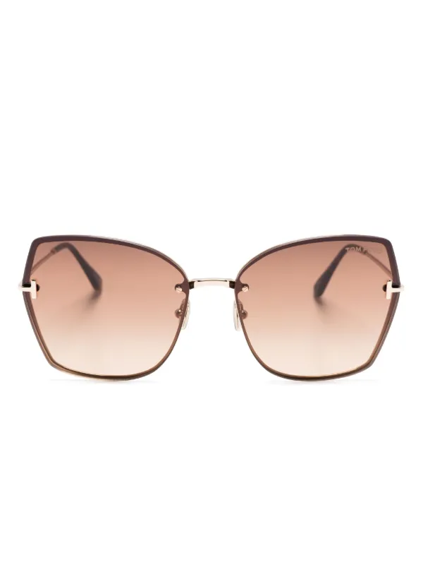 TOM FORD ブラウンオーバーサイズサングラス