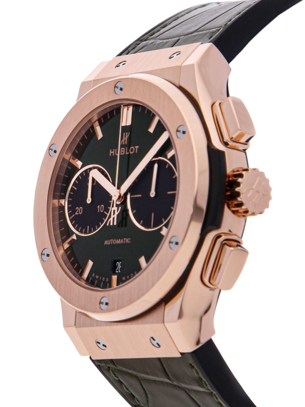 Pre-owned Hublot  Classic Fusion Chronograph King Gold 45mm In Green